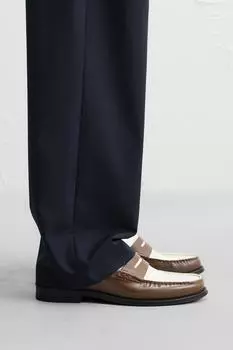 Мокасины из контрастной кожи ZARA, разноцветный