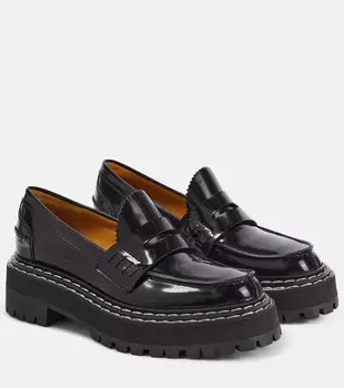 Мокасины из лакированной кожи Proenza Schouler, черный