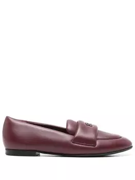 Мокасины из пуховой кожи Casadei, красный