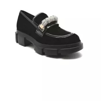 Мокасины с добавлением кожи Pollini, черный
