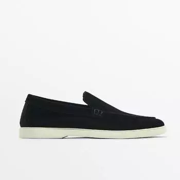 Мокассины Massimo Dutti Split Suede, черный