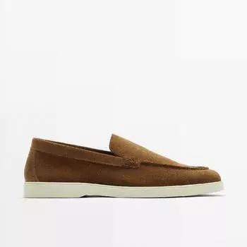 Мокассины Massimo Dutti Split Suede, коричневый