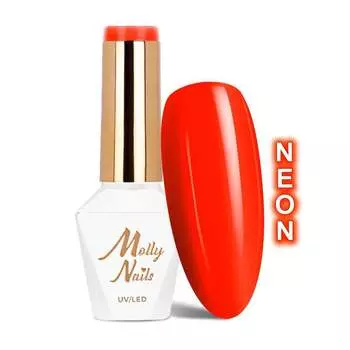 Molly Nails Neons Dark Orange HEMA/Di-HEMA Free 8 г гибридный лак для ногтей № 73