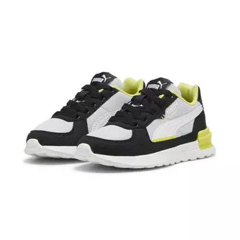 Молодежные кроссовки Graviton AC PUMA Silver Mist White Black Lime Sheen Grey