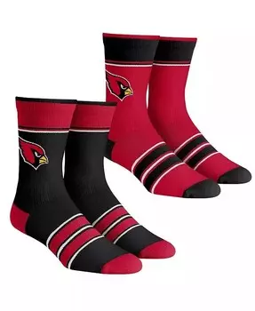 Молодежные носки для мальчиков и девочек Arizona Cardinals, комплект из 2 носков в несколько полосок Team Crew Rock 'Em, мультиколор