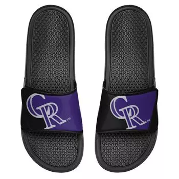 Молодежные шлепанцы Legacy с цветными блоками и большим логотипом FOCO Colorado Rockies Unbranded
