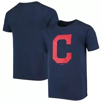 Молодёжная футболка с логотипом команды Cleveland Indians Primary Navy Outerstuff