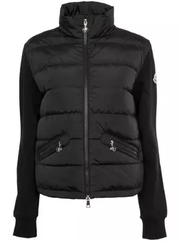 Moncler дутый кардиган на молнии, черный