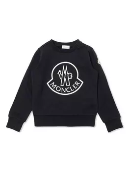 Moncler Enfant хлопковая толстовка с логотипом, синий