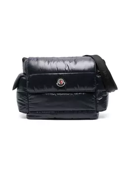 Moncler Enfant пеленальная сумка с нашивкой-логотипом, синий