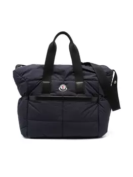 Moncler Enfant пеленальная сумка с нашивкой-логотипом, синий