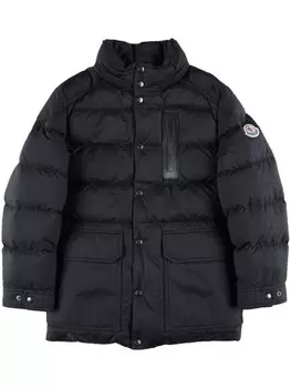 Moncler Enfant утепленная куртка с нашивкой-логотипом Klopas, черный