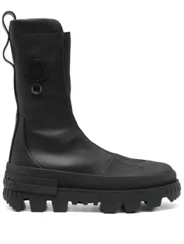 Moncler кожаные ботинки, черный