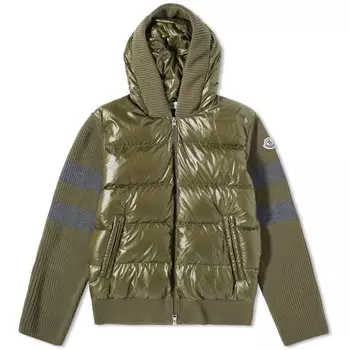 Moncler Пуховая куртка в полоску, зеленый