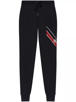 Moncler спортивные брюки с логотипом сбоку, синий