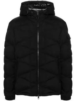 Moncler стеганый пуховик с капюшоном, черный