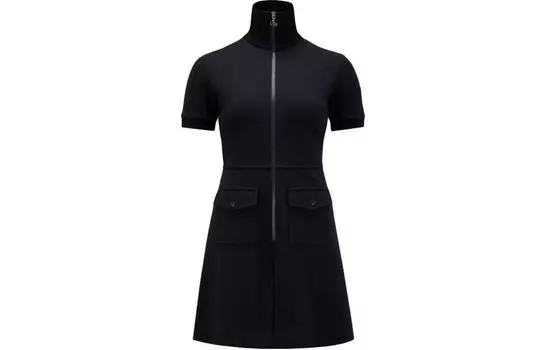 Moncler Женское платье с короткими рукавами синего цвета