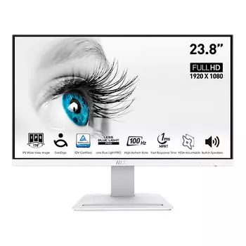 Монитор MSI PRO MP243XW, 24", 1920x1080, 100 Гц, IPS, белый