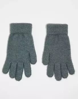 Monki – Пушистые перчатки серого цвета