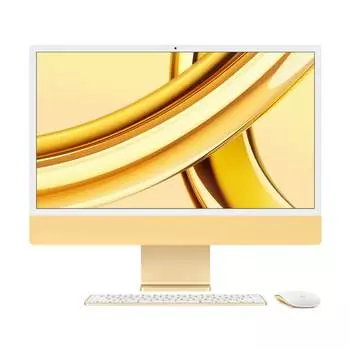 Моноблок Apple iMac 24'' М3 (2023), 8 CPU/10 GPU, 16ГБ/256 ГБ, Gigabit Ethernet, Yellow, английская клавиатура