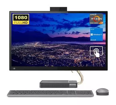 Моноблок Lenovo IdeaCentre 5 AIO, 23.8", AMD Ryzen 7 5700U, Full-HD сенсорный экран, 16Гб, 1Тб SSD, серый