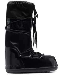 Сапоги-дутики Moon Boot Glance глянцевые, черный