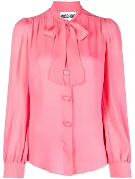 Moschino блузка с бантом, розовый