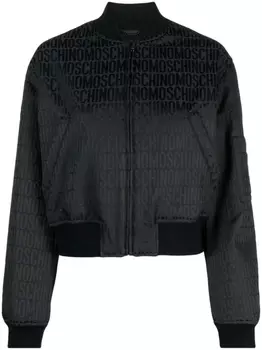Moschino бомбер с логотипом, черный
