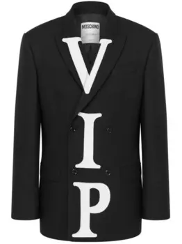 Moschino двубортный пиджак VIP из вирджинской шерсти, черный