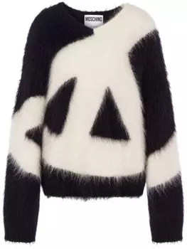 Moschino фактурный джемпер, черный