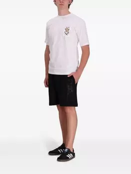 Moschino хлопковые спортивные шорты с логотипом, черный