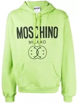 Moschino худи с кулиской и логотипом, зеленый