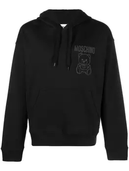 Moschino худи с принтом, черный