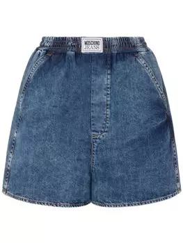 MOSCHINO JEANS джинсовые шорты с эластичным поясом, синий