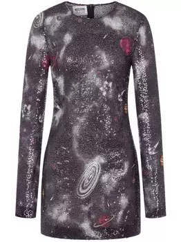 MOSCHINO JEANS платье мини с узором, серый