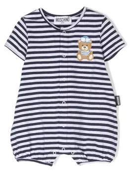 Moschino Kids ромпер в полоску, синий