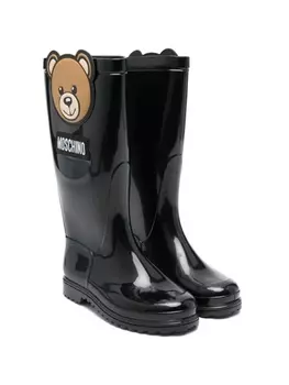 Moschino Kids сапоги Тедди Медведь, черный