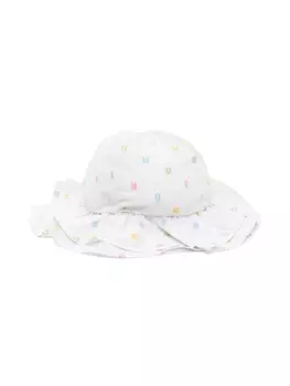 Moschino Kids шляпа с принтом, белый