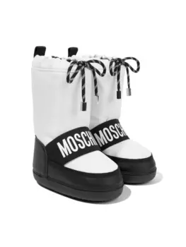 Moschino Kids зимние сапоги с логотипом, белый