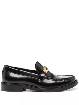 Moschino кожаные мокасины с логотипом, черный