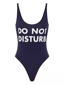 Moschino купальник Do Not Disturb, синий