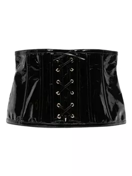 Moschino лакированный корсет на шнуровке, черный
