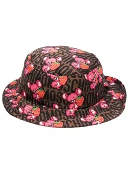 Moschino панама с принтом, коричневый