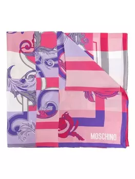 Moschino платок с принтом, розовый