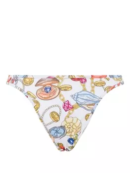 Moschino плавки бикини с принтом, белый