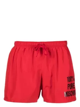 Moschino плавки-шорты с логотипом, красный