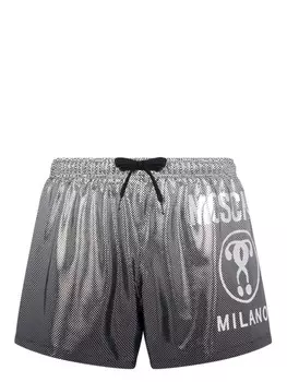Moschino плавки-шорты с логотипом, серый