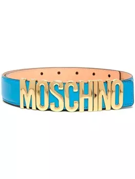 Moschino ремень с логотипом, синий