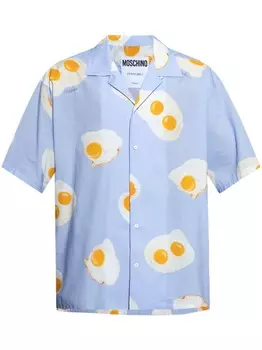 Moschino рубашка с графичным принтом, синий