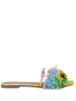 Moschino сандалии с бахромой, синий